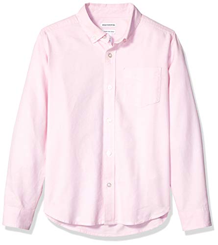Amazon Essentials - Camisa de manga larga hecha de tela Oxford para niño, Rosa (Oxford Pink), US L (EU 134-140 CM, H)