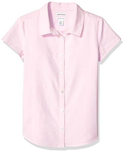 Amazon Essentials – Camisa Oxford de manga corta para niña, Rosado, US L (EU 134-140 CM, P)