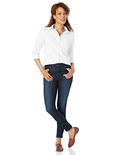 Amazon Essentials - Camisa Oxford de manga larga y corte clásico para mujer, Blanco (White Whi), US S (EU S - M)