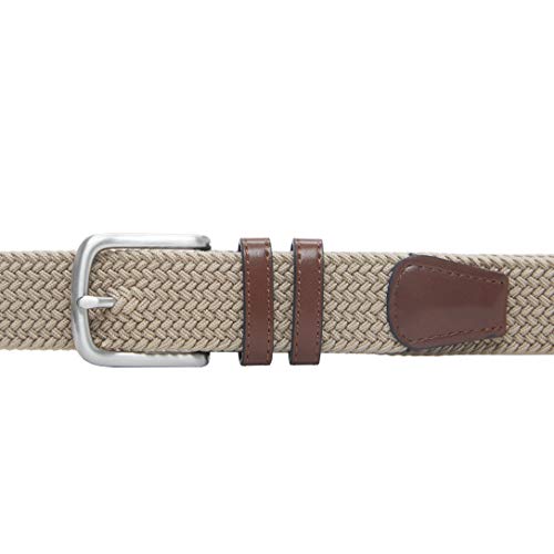 Amazon Essentials – Cinturón trenzado elástico para hombre, Marrón (Khaki 340), W36'' Amazon Essentials – Cinturón trenzado elástico para hombre, Marrón (Khaki 340), W36''