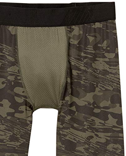 Amazon Essentials Control Tech 3/4 Tight Base-Layer-Underwear, Green Splatter Camo, US M (EU M)