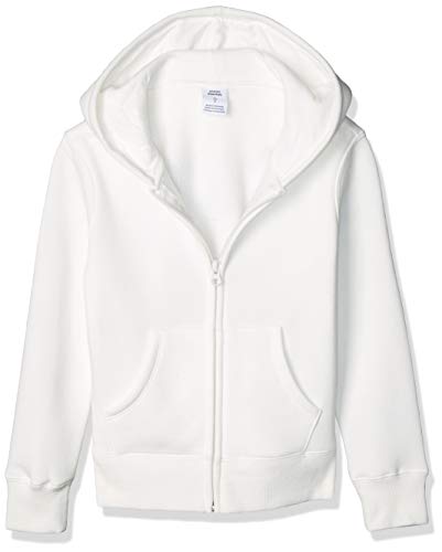 Amazon Essentials Fleece Zip-up Hoodie, fashion-hoodies Niñas, Blanco, Medium (Talla fabricante: 8 Jahre)