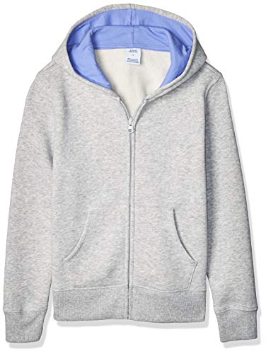 Amazon Essentials Fleece Zip-up Hoodie, fashion-hoodies Niñas, gris (Light Grey Heather), L (Talla fabricante: 10 Jahre)
