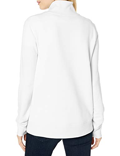 Amazon Essentials Long-Sleeve Lightweight French Terry Fleece Quarter-Zip Top Outerwear-Jackets, Blanco/Placed Multi Stripe, US S (EU S - M)