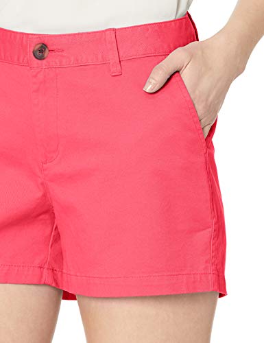 Amazon Essentials – Pantalón corto chino con tiro de 8,89 cm para mujer, Bright Coral, 18