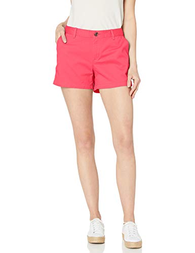 Amazon Essentials – Pantalón corto chino con tiro de 8,89 cm para mujer, Bright Coral, 18