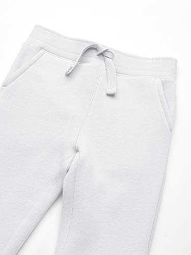 Amazon Essentials - Pantalón de chándal con forro polar para niño, Blanco, US L (EU 134-140 CM)