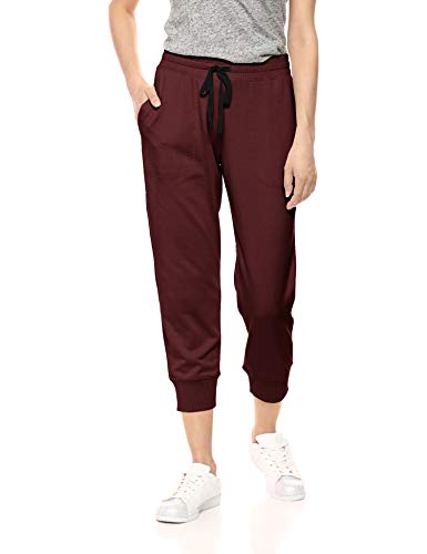 Amazon Essentials - Pantalón de chándal pirata de algodón terry para mujer, Vinos Windsor, US L (EU L - XL)