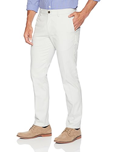 Amazon Essentials Slim-Fit Wrinkle-Resistant Flat-Front Chino Pant Pants, Plateado, 28W x 28L