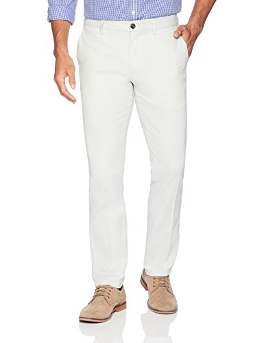 Amazon Essentials Slim-Fit Wrinkle-Resistant Flat-Front Chino Pant Pants, Plateado, 28W x 28L