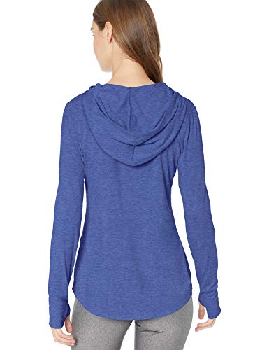 Amazon Essentials Studio Long-Sleeve Cross-Front Hoodie Athletic, Bright Blue Heather, US M (EU M - L)