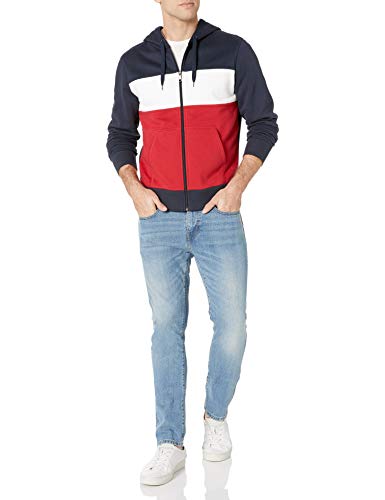 Amazon Essentials Sudadera con Capucha y Cremallera Completa fashion-sweatshirts, blanco, borgoña, azul marino (Burgundy/White/Navy), US S (EU S)