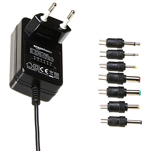 AmazonBasics - Adaptador de fuente de alimentación de CC, universal, con 7 conectores intercambiables, 3-12 V, polaridad reversible AmazonBasics - Adaptador de fuente de alimentación de CC, universal, con 7 conectores intercambiables, 3-12 V, polaridad reversible
