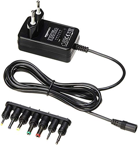 AmazonBasics - Adaptador de fuente de alimentación de CC, universal, con 7 conectores intercambiables, 3-12 V, polaridad reversible AmazonBasics - Adaptador de fuente de alimentación de CC, universal, con 7 conectores intercambiables, 3-12 V, polaridad reversible