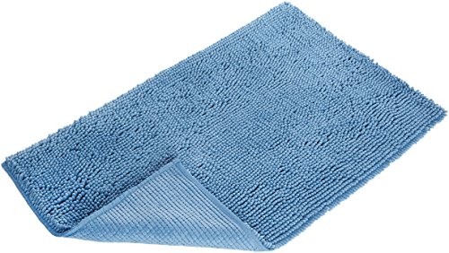 AmazonBasics - Alfombrilla de baño, antideslizante, de microfibra, 0,53 x 0,86 m, Azul lago