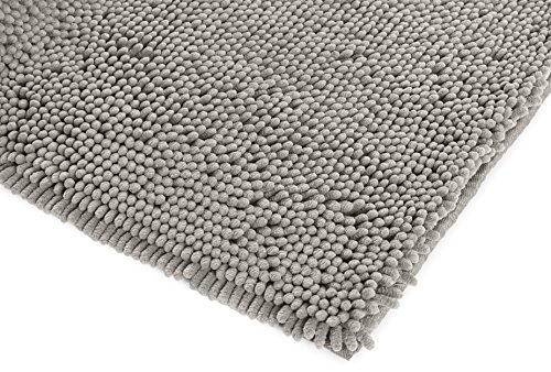 AmazonBasics - Alfombrilla de baño, antideslizante, de microfibra, 0,53 x 0,86 m, Platino AmazonBasics - Alfombrilla de baño, antideslizante, de microfibra, 0,53 x 0,86 m, Platino