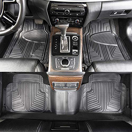 AmazonBasics - Alfombrilla de goma para coches, todocaminos y camiones hecha para todas las estaciones, negra (3 unidades, alfombrilla trasera continua) AmazonBasics - Alfombrilla de goma para coches, todocaminos y camiones hecha para todas las estaciones, negra (3 unidades, alfombrilla trasera continua)