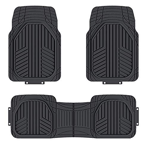 AmazonBasics - Alfombrilla de goma ultrarresistente para coches, todocaminos y camiones hecha para todas las estaciones, negra (3 unidades)