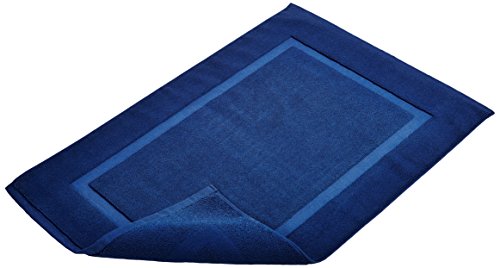 AmazonBasics Badvorleger mit rechteckiger Bordüre, Marineblau, 100% Baumwolle (1.200 g/m²), 50,8 x 78,7 cm