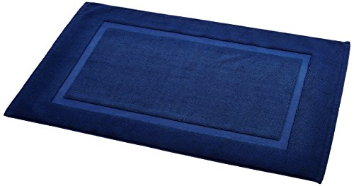 AmazonBasics Badvorleger mit rechteckiger Bordüre, Marineblau, 100% Baumwolle (1.200 g/m²), 50,8 x 78,7 cm