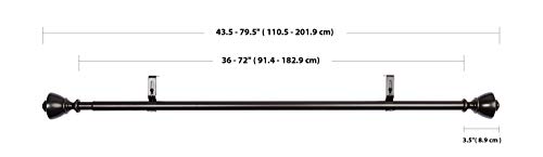 AmazonBasics - Barra de cortina de 2,54 cm de diámetro, con terminales en forma de urna, 90 a 180 cm, Bronce