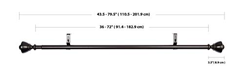 AmazonBasics - Barra de cortina de 2,54 cm de diámetro, con terminales en forma de urna, 90 a 180 cm, Bronce AmazonBasics - Barra de cortina de 2,54 cm de diámetro, con terminales en forma de urna, 90 a 180 cm, Bronce