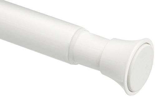 AmazonBasics - Barra de tensión para cortina de ducha, 137 a 229 cm, blanco