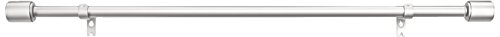 AmazonBasics - Barra para cortinas con remates con tapas, 91-182 cm, Níquel