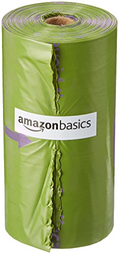 AmazonBasics - Bolsa mejorada para heces de perro con aditivos EPI y dispensador y pinza para correa - 810 unidades, lavanda