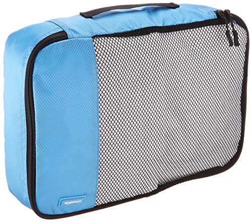 AmazonBasics - Bolsas de equipaje medianas (4 unidades), Azul (Cielo)