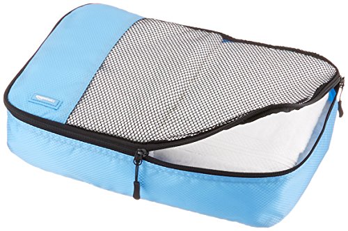 AmazonBasics - Bolsas de equipaje medianas (4 unidades), Azul (Cielo) AmazonBasics - Bolsas de equipaje medianas (4 unidades), Azul (Cielo)