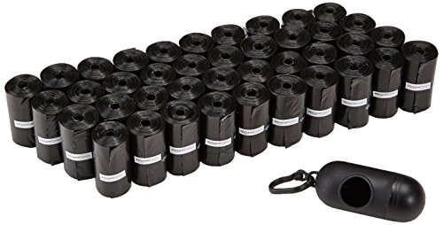 AmazonBasics - Bolsas para excrementos de perro con dispensador y clip para correa (600 bolsas) AmazonBasics - Bolsas para excrementos de perro con dispensador y clip para correa (600 bolsas)