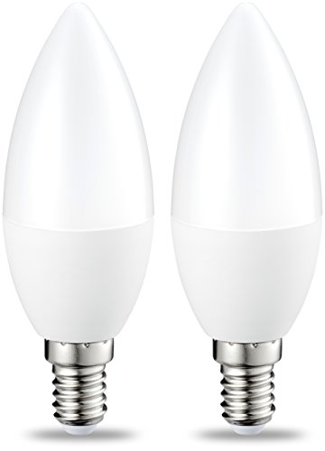 AmazonBasics Bombilla LED E14, 5.5W (equivalente a 40W), Blanco Cálido- 2 unidades