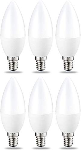 AmazonBasics Bombilla LED E14, 5.5W (equivalente a 40W), Blanco Cálido- 6 unidades