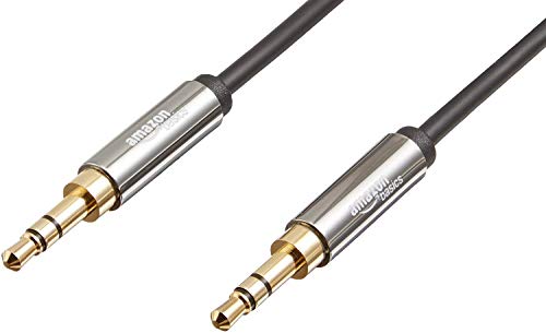 AmazonBasics - Cable de audio estéreo (conector macho de 3,5 mm a conector macho de 3,5 mm, 2,4 m)