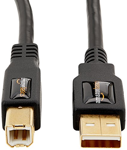 AmazonBasics - Cable USB 2.0 A macho a B macho con conectores dorados (3 m)