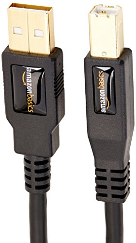 AmazonBasics - Cable USB 2.0 A macho a B macho con conectores dorados (3 m)