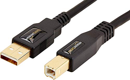 AmazonBasics - Cable USB 2.0 A macho a B macho con conectores dorados (3 m)