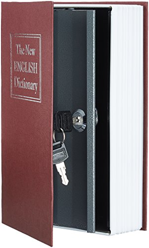 AmazonBasics - Caja de seguridad en forma de libro - Cerradura con llave - Rojo AmazonBasics - Caja de seguridad en forma de libro - Cerradura con llave - Rojo