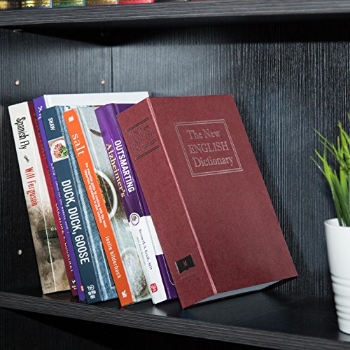 AmazonBasics - Caja de seguridad en forma de libro - Cerradura con llave - Rojo AmazonBasics - Caja de seguridad en forma de libro - Cerradura con llave - Rojo