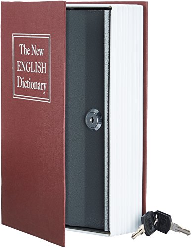 AmazonBasics - Caja de seguridad en forma de libro - Cerradura con llave - Rojo AmazonBasics - Caja de seguridad en forma de libro - Cerradura con llave - Rojo