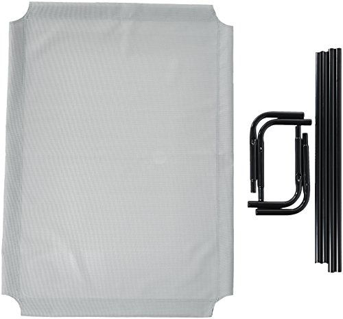 AmazonBasics - Cama elevada transpirable para mascotas, grande ( 130 x 80 x 19 cm), gris AmazonBasics - Cama elevada transpirable para mascotas, grande ( 130 x 80 x 19 cm), gris