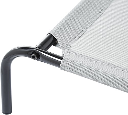 AmazonBasics - Cama elevada transpirable para mascotas, grande ( 130 x 80 x 19 cm), gris AmazonBasics - Cama elevada transpirable para mascotas, grande ( 130 x 80 x 19 cm), gris