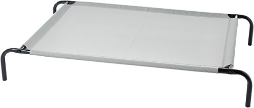 AmazonBasics - Cama elevada transpirable para mascotas, grande ( 130 x 80 x 19 cm), gris