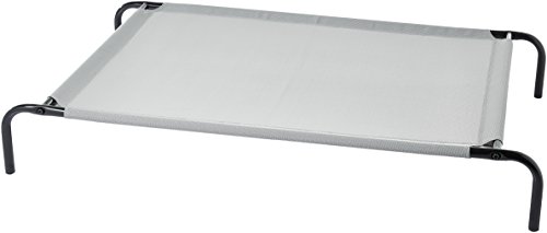 AmazonBasics - Cama elevada transpirable para mascotas, grande ( 130 x 80 x 19 cm), gris AmazonBasics - Cama elevada transpirable para mascotas, grande ( 130 x 80 x 19 cm), gris