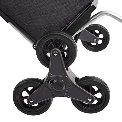 AmazonBasics – Carrito para la compra plegable que puede subir escaleras con plataforma de ruedas extraíble, mango de 96,5 cm de altura, negro AmazonBasics – Carrito para la compra plegable que puede subir escaleras con plataforma de ruedas extraíble, mango de 96,5 cm de altura, negro