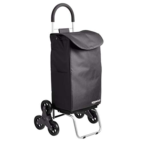 AmazonBasics – Carrito para la compra plegable que puede subir escaleras con plataforma de ruedas extraíble, mango de 96,5 cm de altura, negro AmazonBasics – Carrito para la compra plegable que puede subir escaleras con plataforma de ruedas extraíble, mango de 96,5 cm de altura, negro
