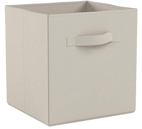 AmazonBasics - Cubos de almacenamiento plegables (pack de 6), Beige