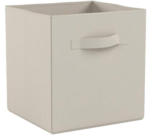 AmazonBasics - Cubos de almacenamiento plegables (pack de 6), Beige AmazonBasics - Cubos de almacenamiento plegables (pack de 6), Beige