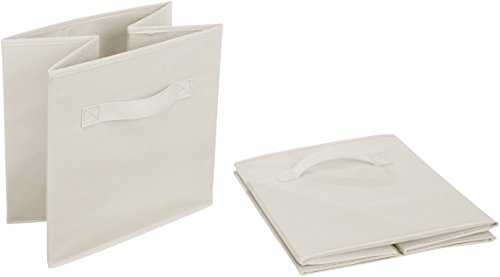 AmazonBasics - Cubos de almacenamiento plegables (pack de 6), Beige AmazonBasics - Cubos de almacenamiento plegables (pack de 6), Beige